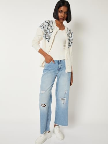 Max Women Knit Cardigan (Off White_S)