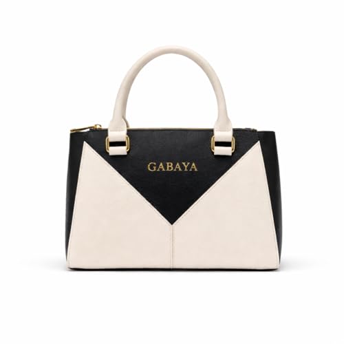 GABAYA Virelle Vegan Leather Handbag for Women | Geometric Structured Top Handle Bag | Stylish Designer Purse for Office, Party & Daily Use