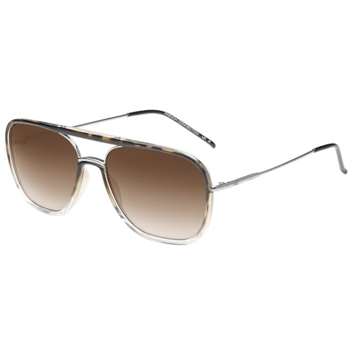 French Connection|Brown Full Frame Square Sunglasses|100% UV Protected (Uv 400) Brown Gradient Lens|Men's|Large|FC 7623 C3 58 S