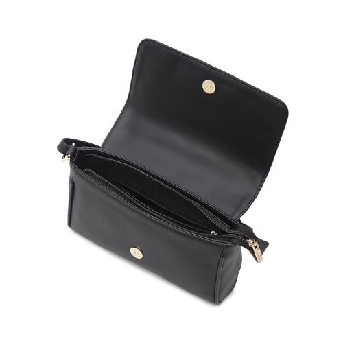 Fastrack Quilted Sling Bag for Women | Chic Crossbody Bag for Girls, Ladies, Women | Spacious Bag with Slip Pocket Made of Faux Leather (Black)