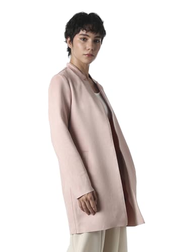 ONLY Women's Solid Regular Fit Pink Coat