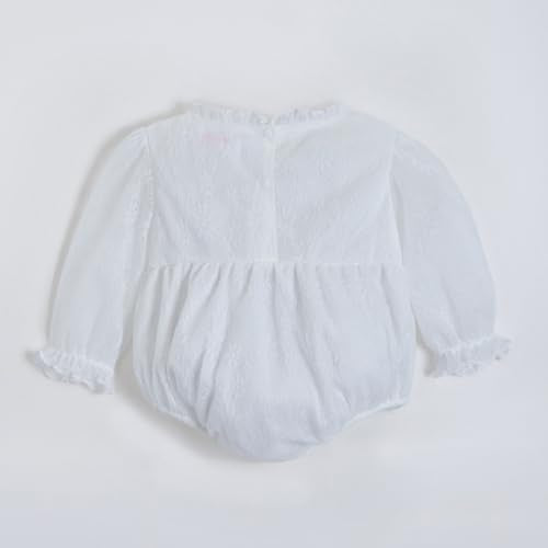 Hopscotch Girls Floral Applique Onesie in White Color For Age (18-24 Months)