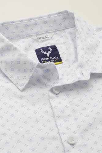 Boys White Print Casual Shirt