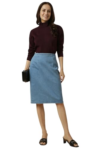 Allen Solly Women Maroon Textured Round Neck Casual Sweater