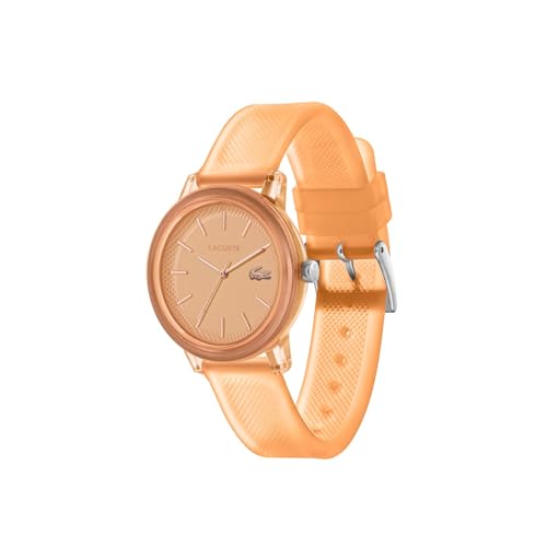 Lacoste Lacoste.12.12 Qtz Basic Orange Round Dial Women's Watch|Silicone Material|Multi Color Band - 2001361