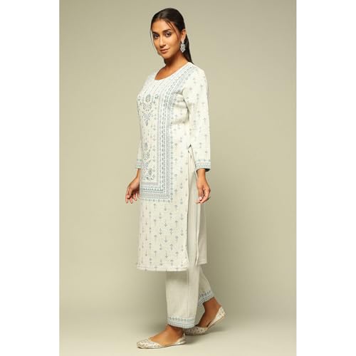 Rangriti Women's Acrylic Kurta Set (WNTRWR20200AW24GRY_Grey