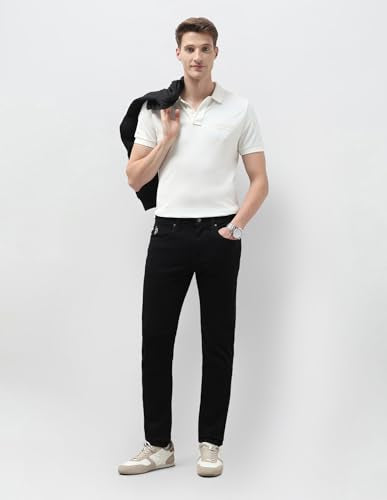 U.S. Polo Assn. Denim Co. Men's Brandon Slim Tapered Fit Black Jeans (UDJEN2034_Black_30)