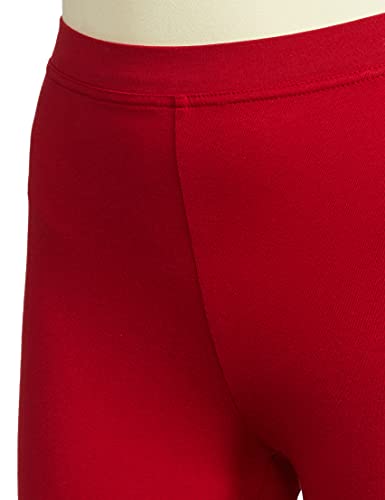 Max Women's Regular Fit Cotton Leggings (NOOSAL21RERED_RED_XL_Red_XL)
