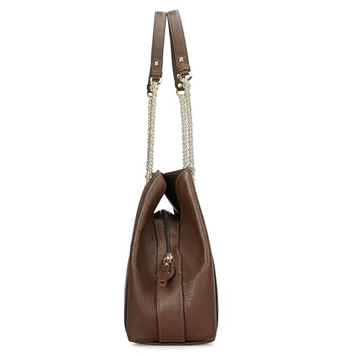 Da Milano Leather Shoulder Bag for Women - Brown (00846OL)