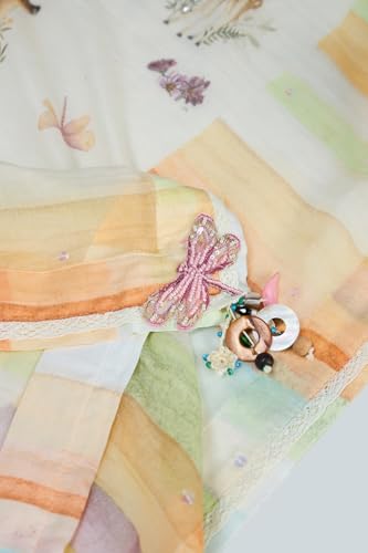 Taneira Women Off White Printed Pure Silk Cotton Saree with Unstitched Blouse Piece (SPH08F00024-Off White)