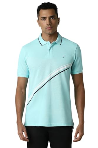 Van Heusen Men's Regular Fit T-Shirt (VSKPURGP337499_Blue