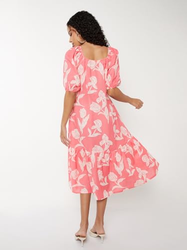 Max Women's Cotton A-Line Below The Knee Dress (NP59004_Pink