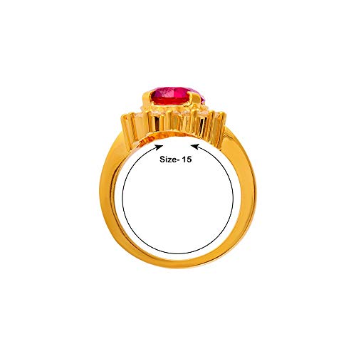 P.C. Chandra Jewellers 22k (916) Yellow Gold, American Diamond and American Diamond Ring for Women