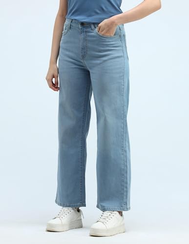 U.S. POLO ASSN. High Rise Wide Leg Jeans (UWAW24JEN268_Blue_26)