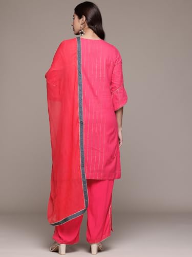 Aarke Ritu Kumar Pink Narmeen Solid Embroidered Kurta with Pant