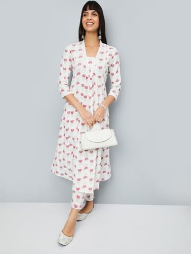 Max Women's Cotton Kurta Set (CTKST54064_Off White