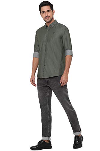 Allen Solly Men's Regular Shirt (ALSFCUCUF585999_Olive 40)
