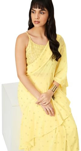 Max Women's Polyester Regular Shirt (CP34020YELLOW