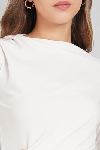Annabelle by Pantaloons Womens Mid Thigh Length White Dress
