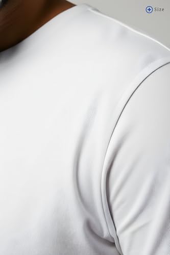 BRATMAZ Men's Plus Size Cotton T-Shirt, White, Crew Neck, Half Sleeve, Bio Washed, Casual Fit, Lightweight Summer Tee (in, Alpha, 5XL, Plus)