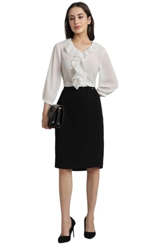 Allen Solly Polyester Western Skirt Black