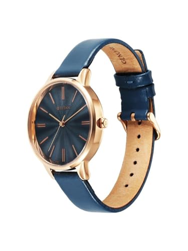 Titan Neo Ladies X Ph Ii Plain 3 Hands Blue Round Dial Blue A1Leather Strap Women's Watch - 2648WL08