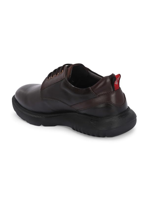 HITZ Men's Brown Leather Casual Stylish Lace Up Shoes