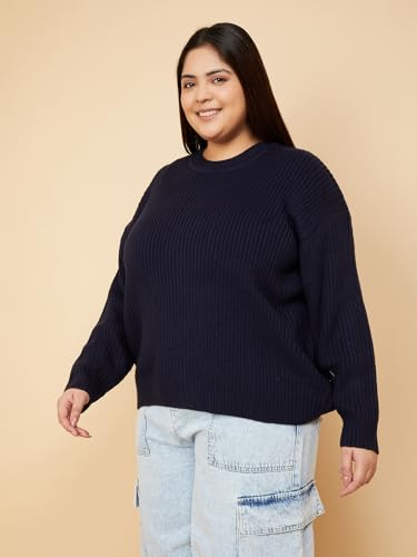 Max Women Knit Sweater (Blue_4XL)
