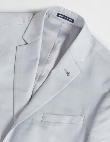 Arrow Men's Polyester Double Breasted Business Suit Pants Set (ARAGSU5504_Light Grey