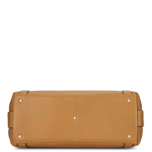 Da Milano Leather Shoulder Bag for Women - Caramel Brown (LB-00846B)