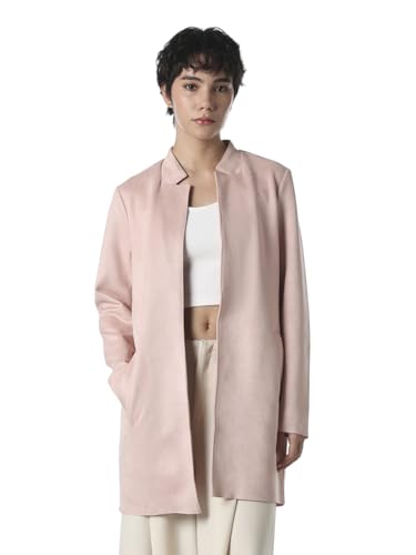 ONLY Women's Solid Regular Fit Pink Coat