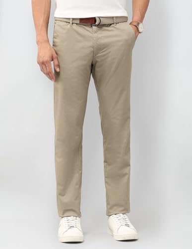 U.S.Polo Association Men's Denver Slim Fit Satin Trousers (USTRO160D_Brown_38)