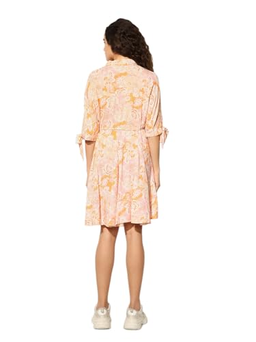 ONLY Women Fit and Flare Orange Dress