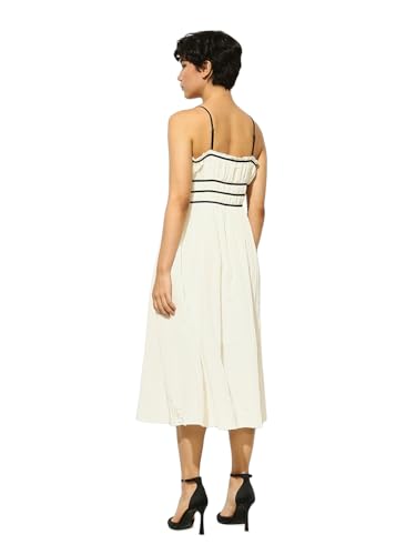 ONLY Women's Fit and Flare Cream Dress