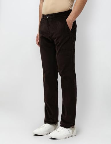 U.S.Polo Association Men's Riley Straight Fit Corduroy Trousers (USTRO070R_Brown_30)