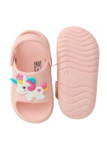 Yellow Bee Cute Unicorn Design Sandals For Girls - Pink,6C,3-3.5 Years