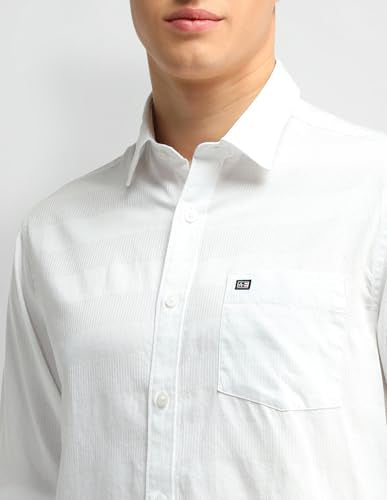 Arrow Sports Men's Tailored Fit Shirt (ASAISH1806_White