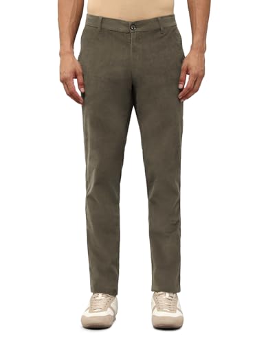 U.S.Polo Association Men's Denver Slim Fit Corduroy Trousers (USTRO018D_Green_34)