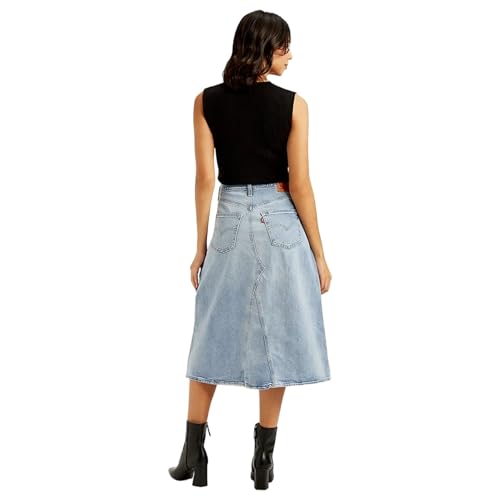 Levi's Women's High Rise Blue A-Line Skirt