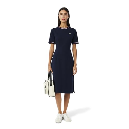 Lacoste Women's Cotton Classic Knee-Length Dress (EF9988GW1_Blue_GW1_40)