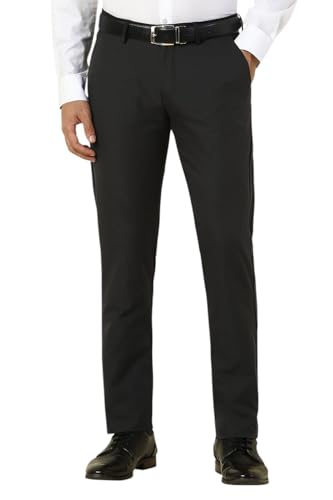 Allen Solly Men Black Solid Formal Trousers