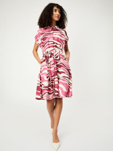 Max Women's Half Sleeves Spread Collar Cotton Printed Shirt Dress