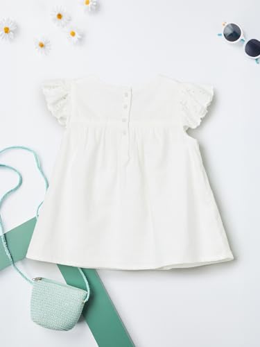 Max Girls Schiffili A-line Top(White_3-4 Y)
