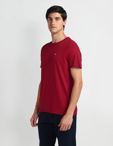 Arrow Sports Men's Regular Fit T-Shirt (ASAEOTS5093_Red