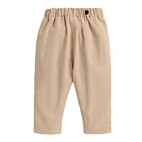 Hopscotch Cotton Boys Khakiplaid Printed Shirtpant Set In Beige Color For Ages 18-24 Months