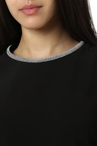 Van Heusen Women's Polyester Modern Knee-Length Dress (VWDRERGFB63650_Black