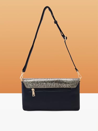 Caprese Ava Clutch, Large | Versatile Clutch for Women with Adjustable & Detachable Straps & Secure Zip Closure | Stylish Shoulder Bag | Perfect for Parties, Weddings & Special Occasions (Gold)