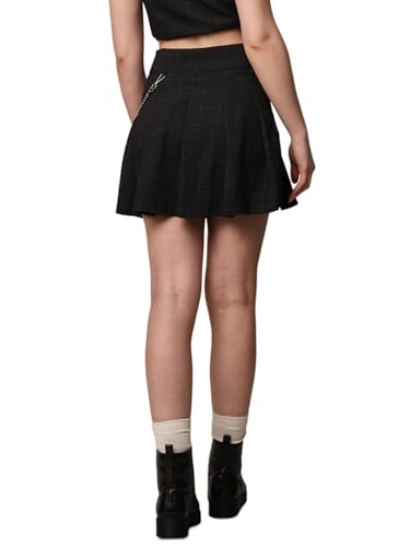 ONLY Women Solid Regular Fit Casual Black A-line Skirt
