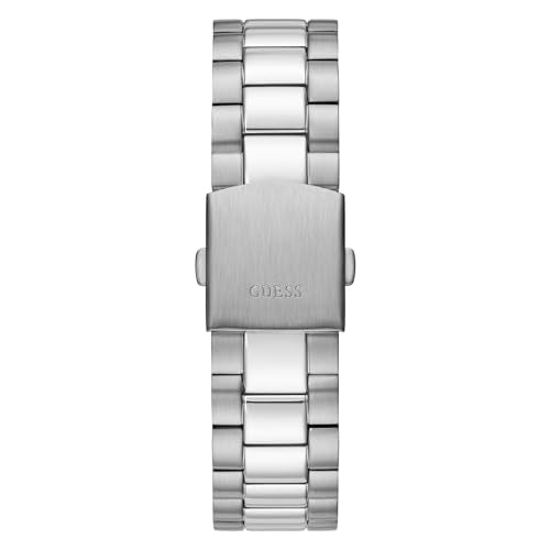 GUESS Stainless Steel Analog Blue Dial Men Watch-Gw0265G7, Silver Band