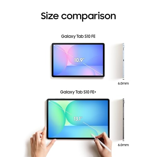 Samsung Galaxy Tab S10 FE, S Pen in-Box, 27.7 cm (10.9 inch) LCD Display, 12 GB RAM, 256 GB Storage, Wi-Fi Tablet, Silver